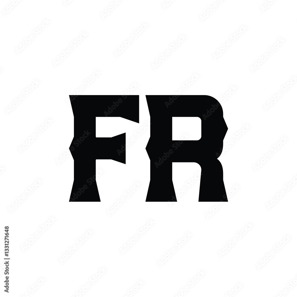 FR monogram logo design letter text name symbol monochrome logotype alphabet character simple logo FR monogram logo design letter text name symbol monochrome logotype alphabet character simple logo