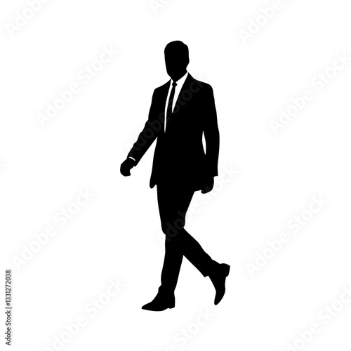 Businessman running towards success in a suit