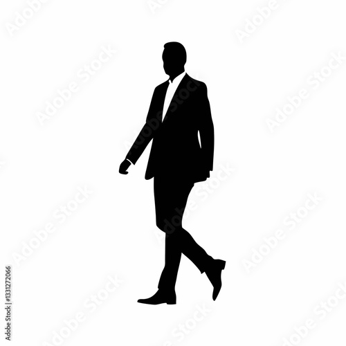 Businessman running towards success in a suit