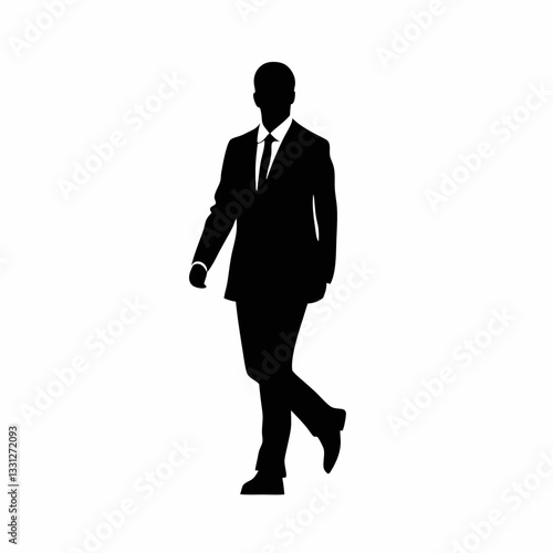 Businessman running towards success in a suit