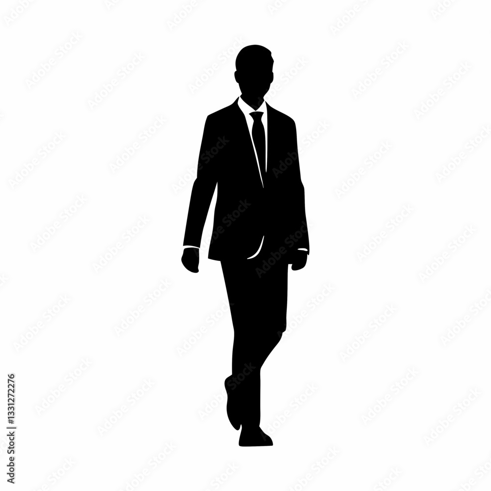 Businessman running towards success in a suit Businessman running towards success in a suit