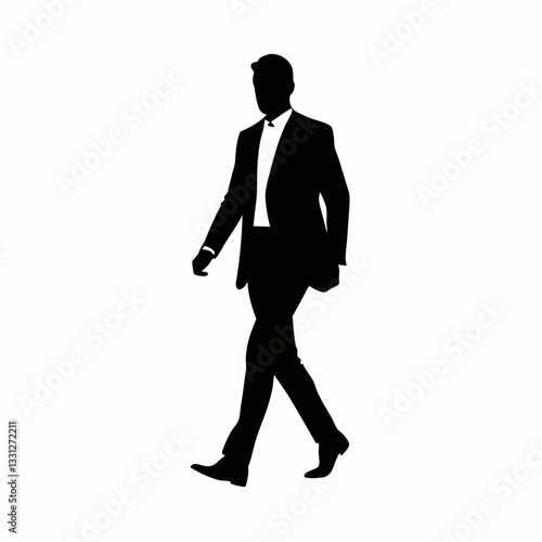 Businessman running towards success in a suit