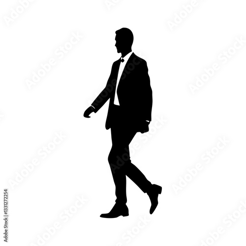 Businessman running towards success in a suit