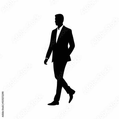Businessman running towards success in a suit