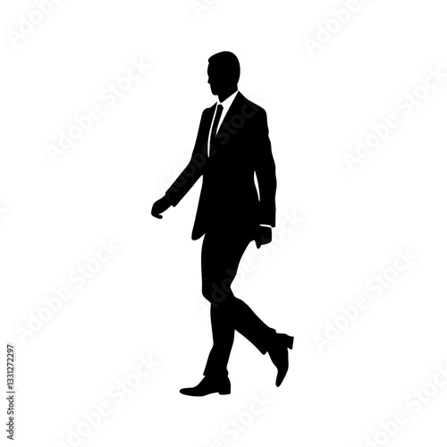 Businessman running towards success in a suit
