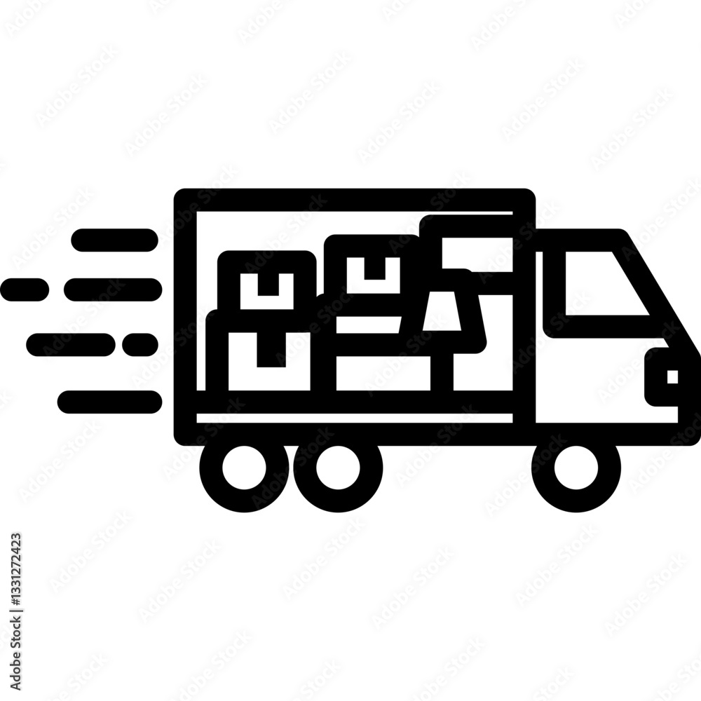 Moving Service Line Icon