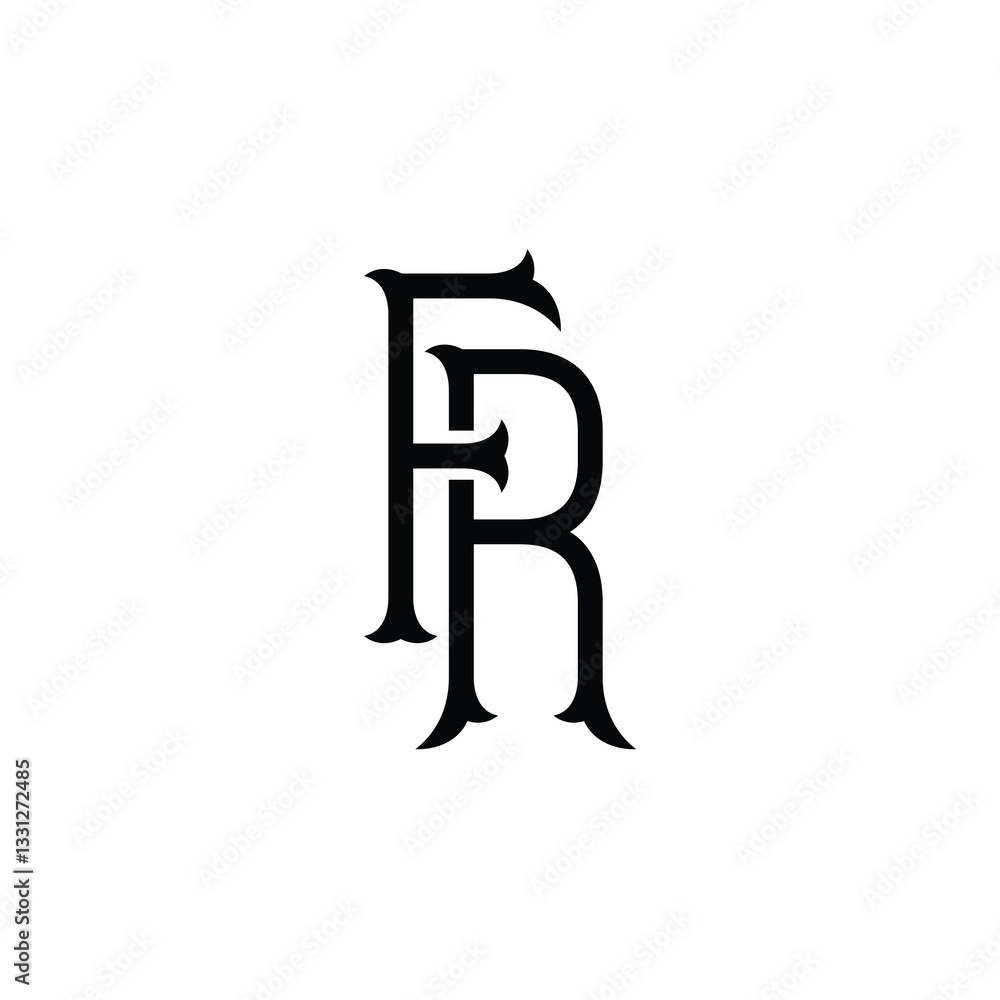 FR monogram logo design letter text name symbol monochrome logotype alphabet character simple logo FR monogram logo design letter text name symbol monochrome logotype alphabet character simple logo