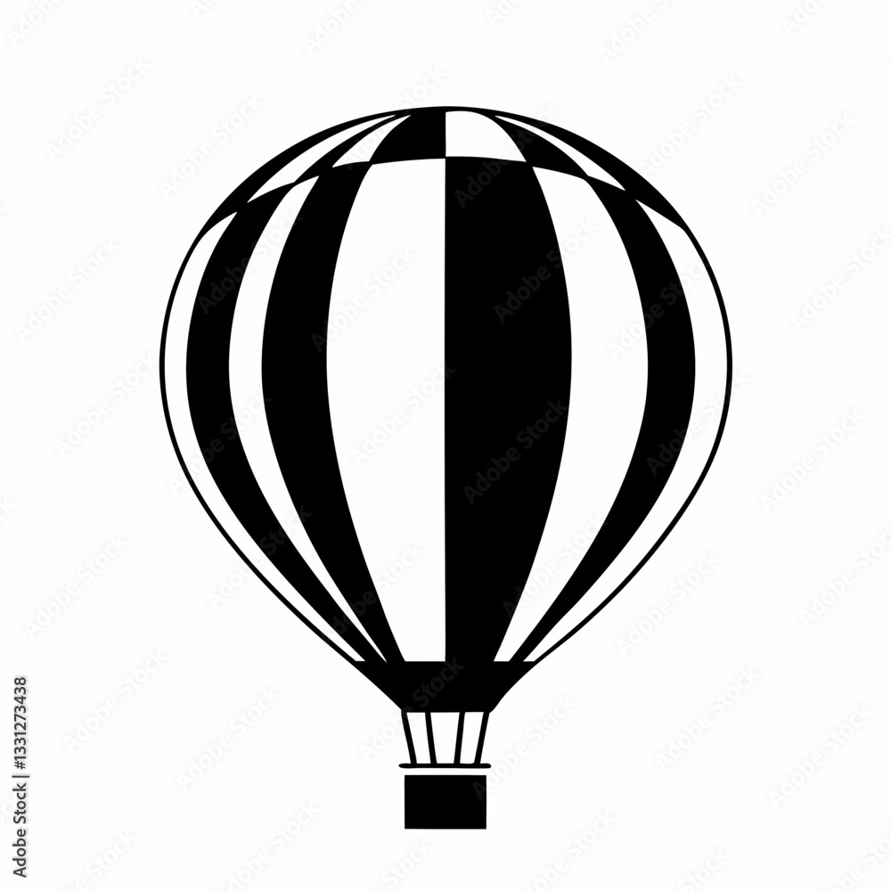 Naklejka premium Colorful hot air balloon flying in the sky for adventure and travel illustration
