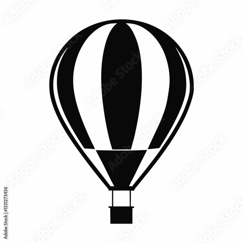 Colorful hot air balloon flying in the sky for adventure and travel illustration