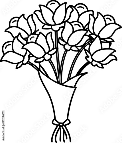 Wallpaper Mural flower bouquet drawing outline Torontodigital.ca