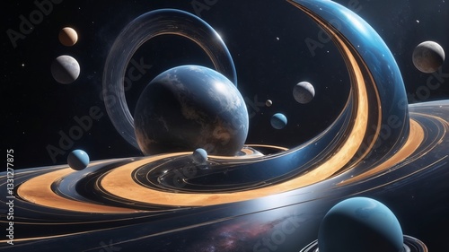 Abstract 3d illustration neon background. luminous swirling. Glowing spiral cover. Black elegant. Halo around. Power isolated. Sparks particle.Space tunnel. LED color ellipse. Glint glitter.