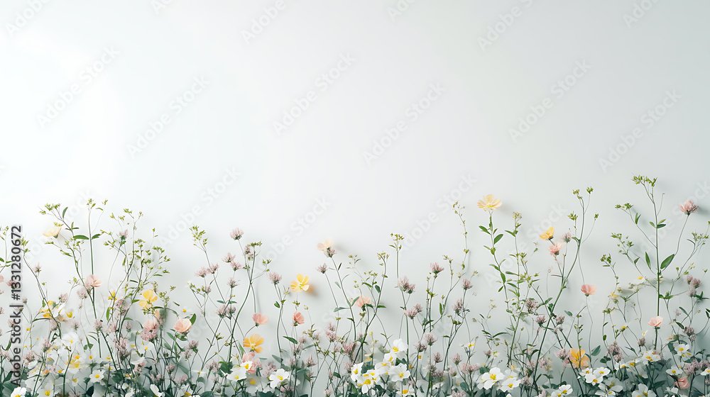 Fototapeta premium Delicate Pastel Floral Arrangement: Soft Blooms for a Serene and Elegant Look