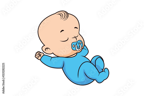 Cute Baby Boy Character Vector Illustration