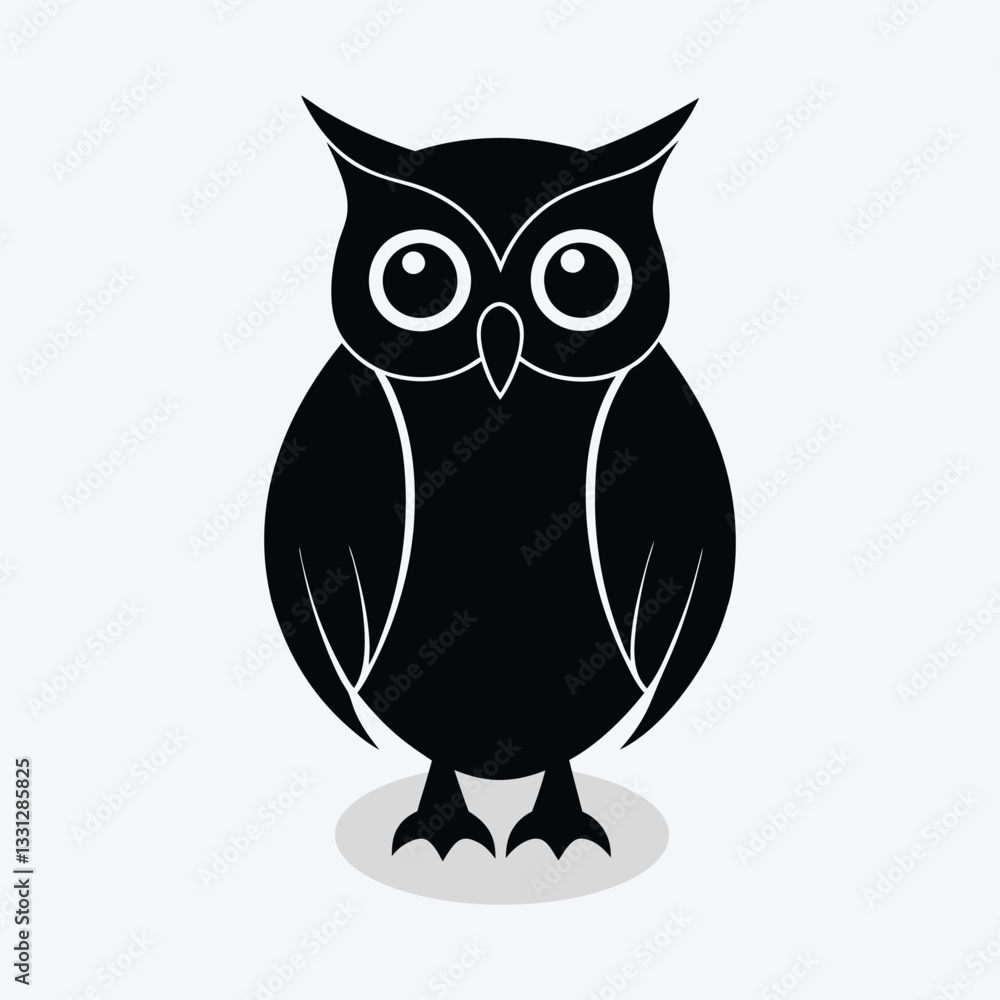 A bird owl animal on a branch on white background vector. A bird owl animal on a branch on white background vector.