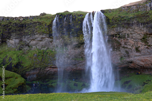 Seljalandsfoss waterfall in the municipality of Rangárþing eystra on the ring road between Hvolsvöllur and Skogar- Iceland 