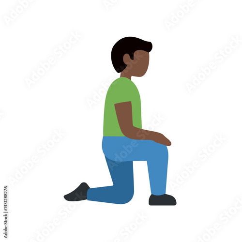 Person Kneeling (Dark Hair)