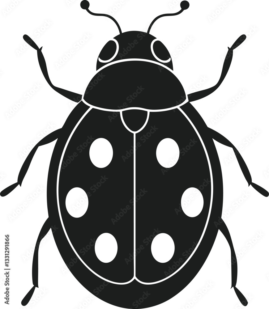 Ladybug Silhouette Vector - Black Ladybird Clipart for Spring and Nature Designs Ladybug Silhouette Vector - Black Ladybird Clipart for Spring and Nature Designs