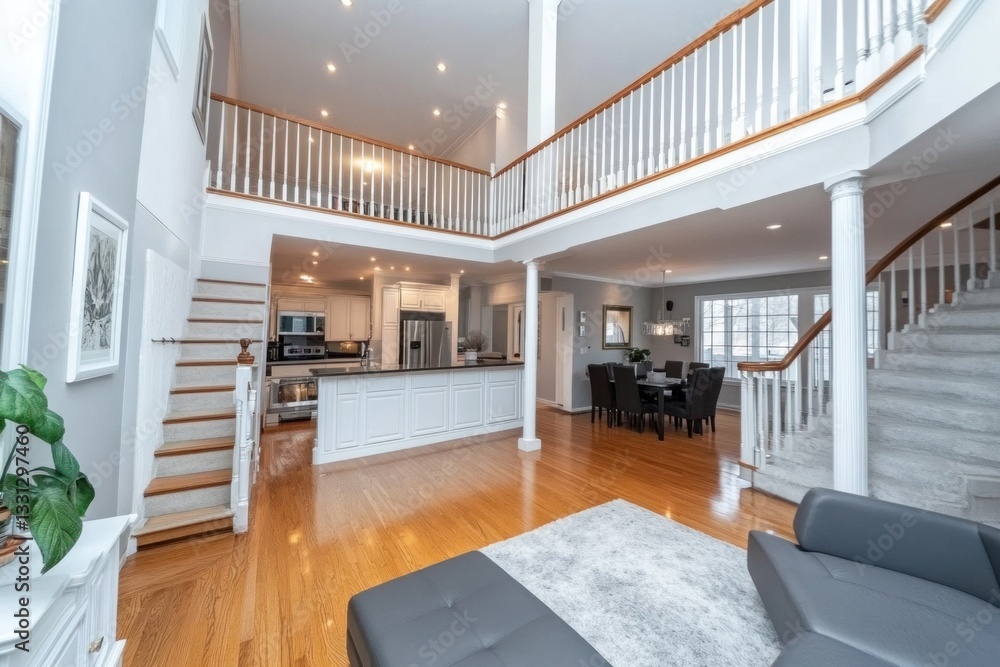 Fototapeta premium Open-concept, spacious, modern home interior