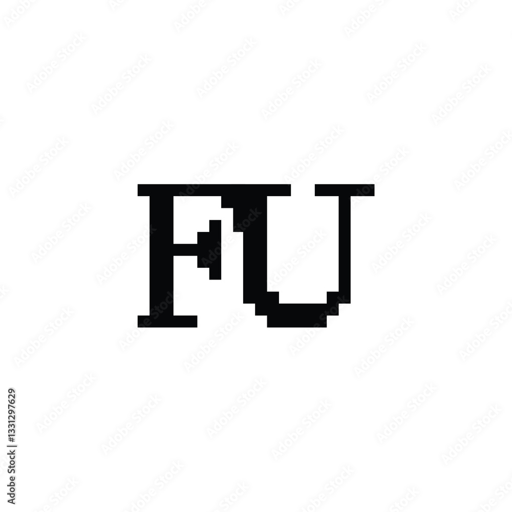 FU monogram logo design letter text name symbol monochrome logotype alphabet character simple logo FU monogram logo design letter text name symbol monochrome logotype alphabet character simple logo