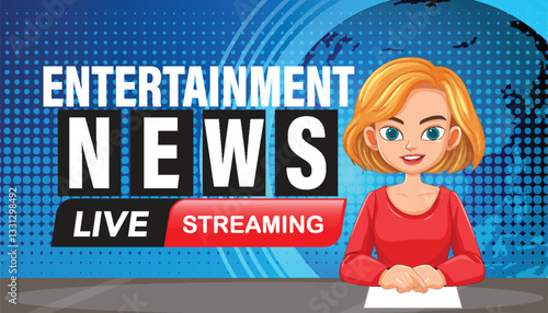 Entertainment News Live Streaming Illustration