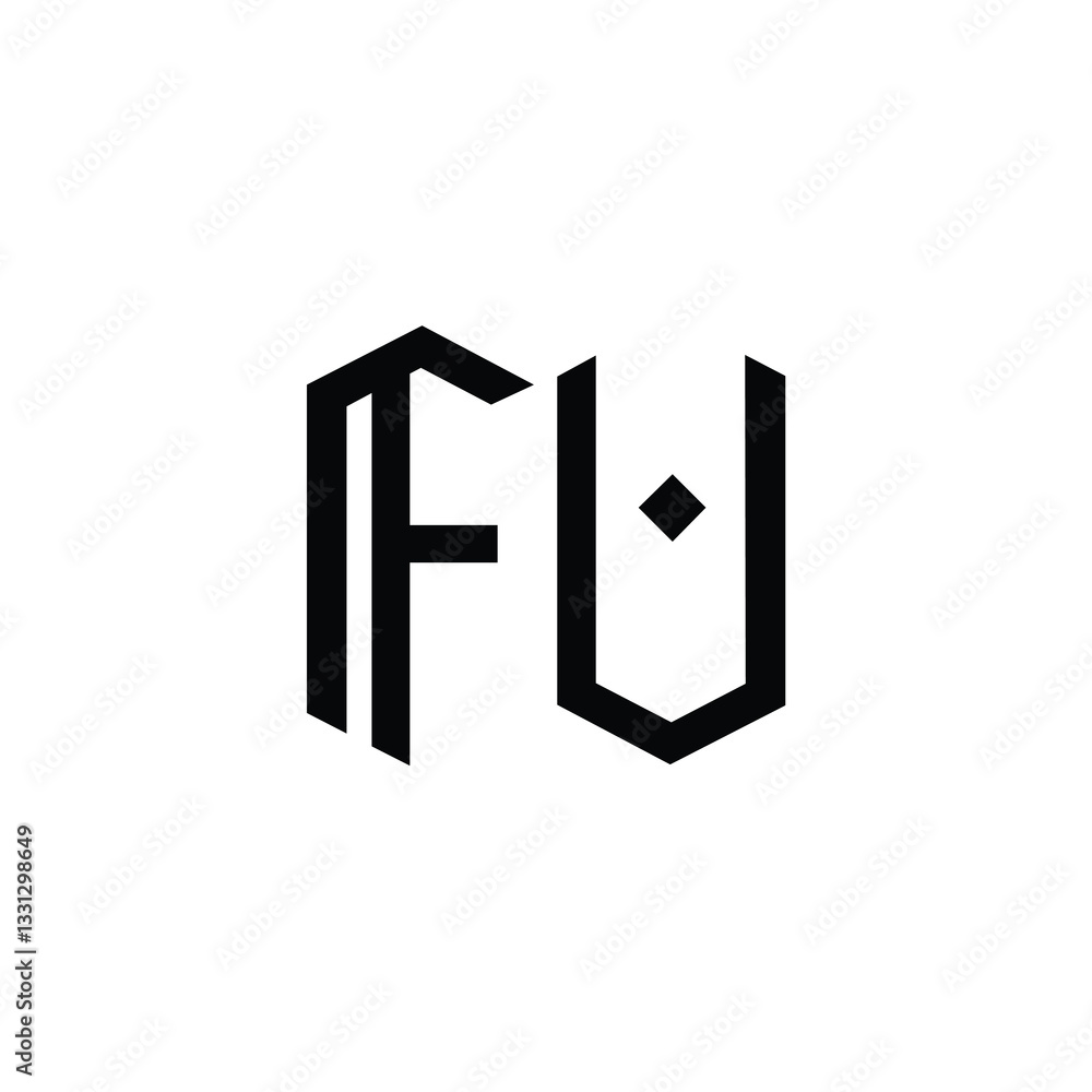 FU monogram logo design letter text name symbol monochrome logotype alphabet character simple logo FU monogram logo design letter text name symbol monochrome logotype alphabet character simple logo