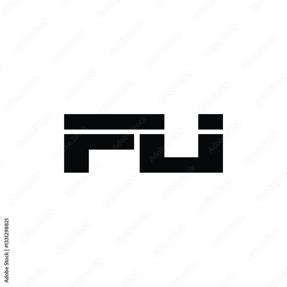 FU monogram logo design letter text name symbol monochrome logotype alphabet character simple logo FU monogram logo design letter text name symbol monochrome logotype alphabet character simple logo