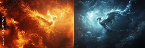 versus wallpaper, heaven and hell, good vs evil, light and darkness background, for match competition