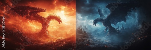 versus wallpaper, heaven and hell, good vs evil, light and darkness background, for match competition