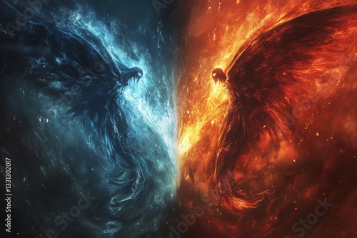 versus wallpaper, heaven and hell, good vs evil, light and darkness background, for match competition