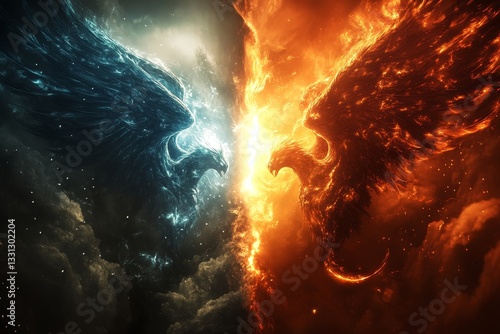 versus wallpaper, heaven and hell, good vs evil, light and darkness background, for match competition