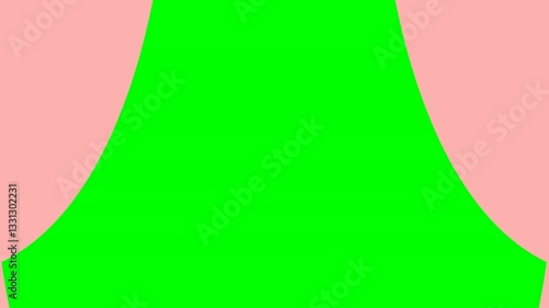 An elegant animation of curtains gracefully sweeping open, unveiling a seamless green screen backdrop.