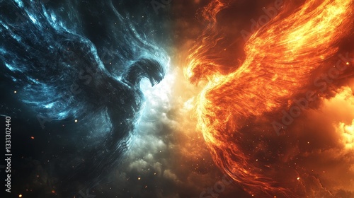 versus wallpaper, heaven and hell, good vs evil, light and darkness background, for match competition