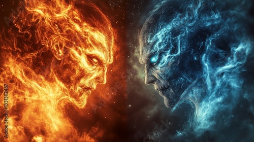 versus wallpaper, heaven and hell, good vs evil, light and darkness background, for match competition