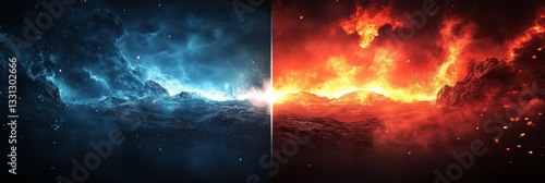 versus wallpaper, heaven and hell, good vs evil, light and darkness background, for match competition