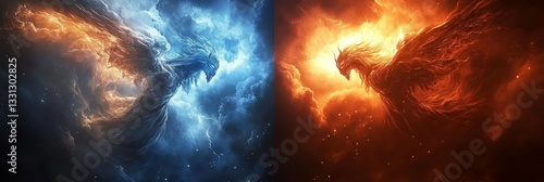 versus wallpaper, heaven and hell, good vs evil, light and darkness background, for match competition