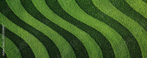 Wavy patterns of artificial grass create striking visual effect