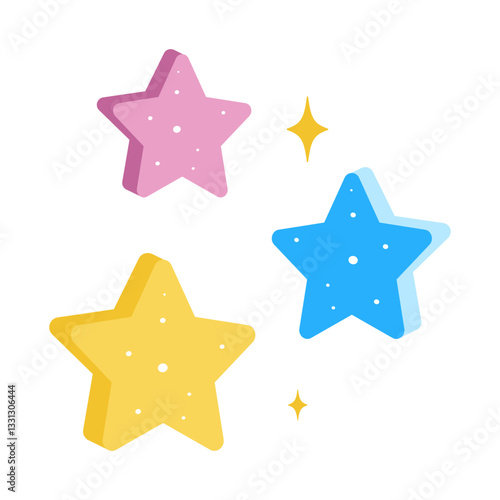 Colorful Cute Star Design  Illustration