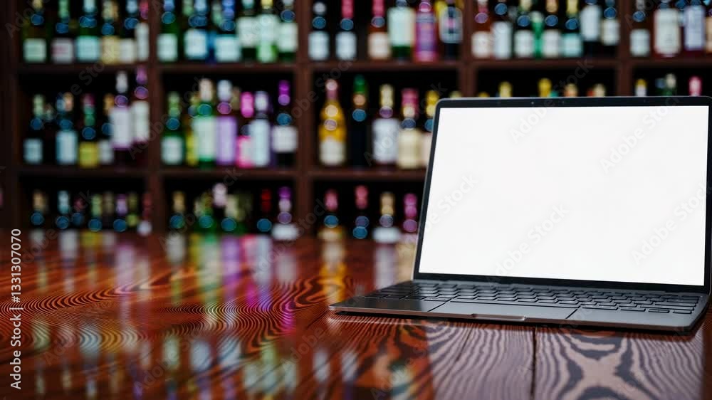 The Laptop on Wooden Table The Laptop on Wooden Table