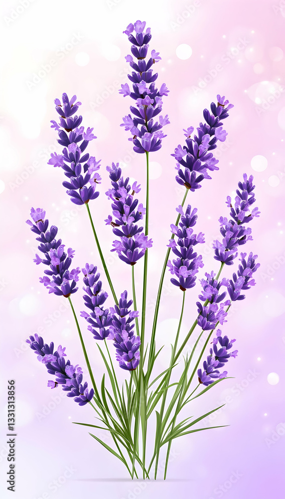 Fototapeta premium Purple lavender flowers bouquet on soft background