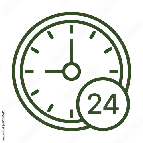 Long Lasting Cosmetic Effect Icon Representing Twenty-Four Hour Duration