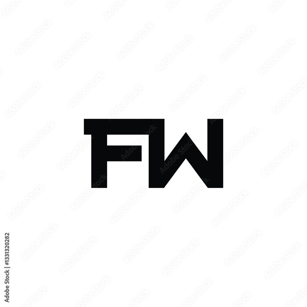 FW monogram logo design letter text name symbol monochrome logotype alphabet character simple logo FW monogram logo design letter text name symbol monochrome logotype alphabet character simple logo