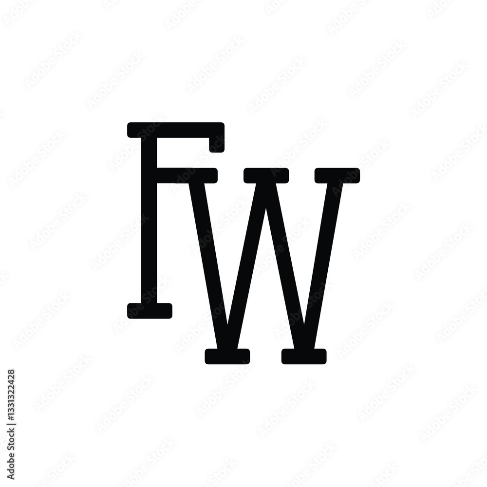 FW monogram logo design letter text name symbol monochrome logotype alphabet character simple logo FW monogram logo design letter text name symbol monochrome logotype alphabet character simple logo