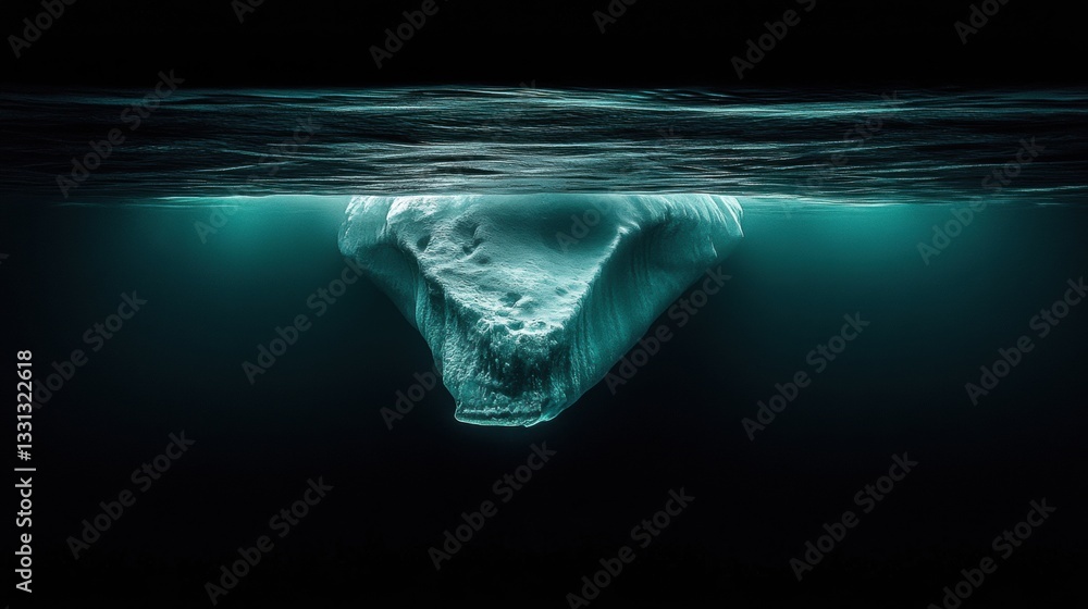 Fototapeta premium Underwater Bubble Burst Dark Blue Green Water Texture