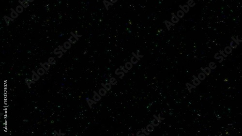 glittering star dust trail sparkling particles black background, flying particles.