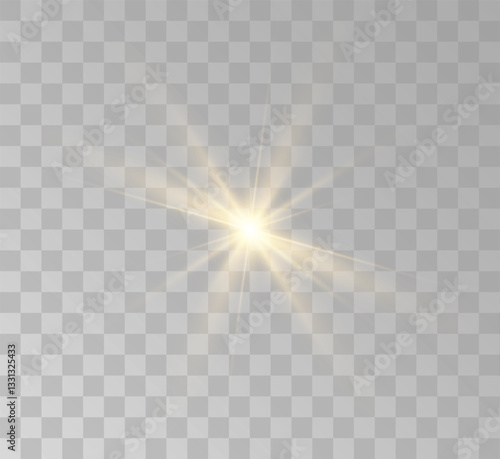 Transparent yellow sunlight special lens flash light effect. Front solar flare lenses	