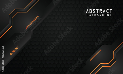 Modern futuristic dark orange geometry cyber background concept