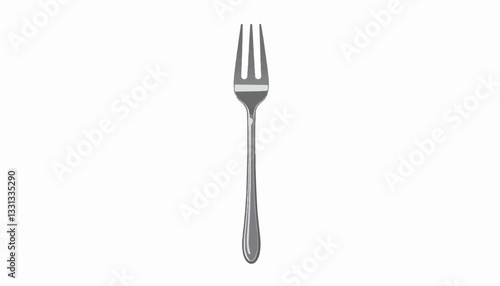 Stylish BBQ fork design, minimal flat vector illustration