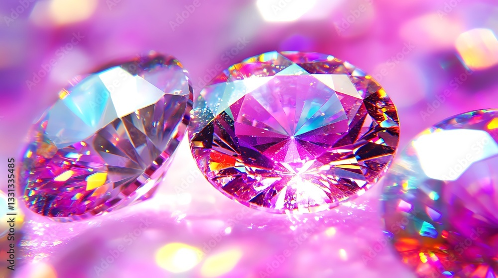 Fototapeta premium Sparkling purple gemstones closeup.