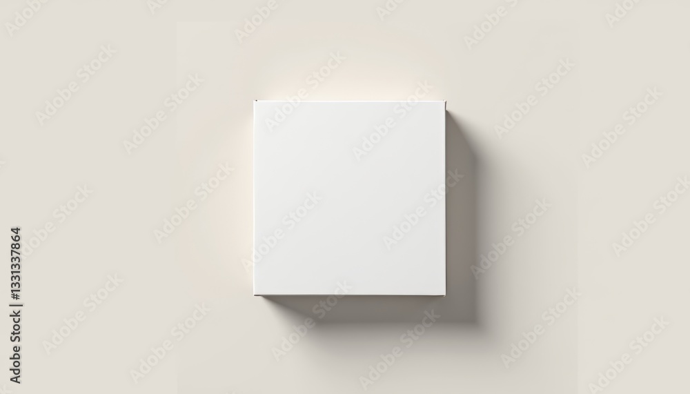 Minimalist white cube box casting subtle shadows, modern simplicity Minimalist white cube box casting subtle shadows, modern simplicity