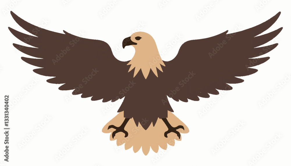 Obraz premium Stylized eagle emblem soaring in clean design, military symbolism